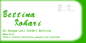 bettina kohari business card