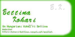 bettina kohari business card